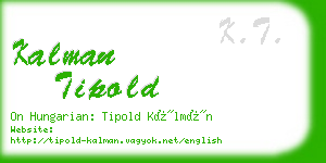 kalman tipold business card